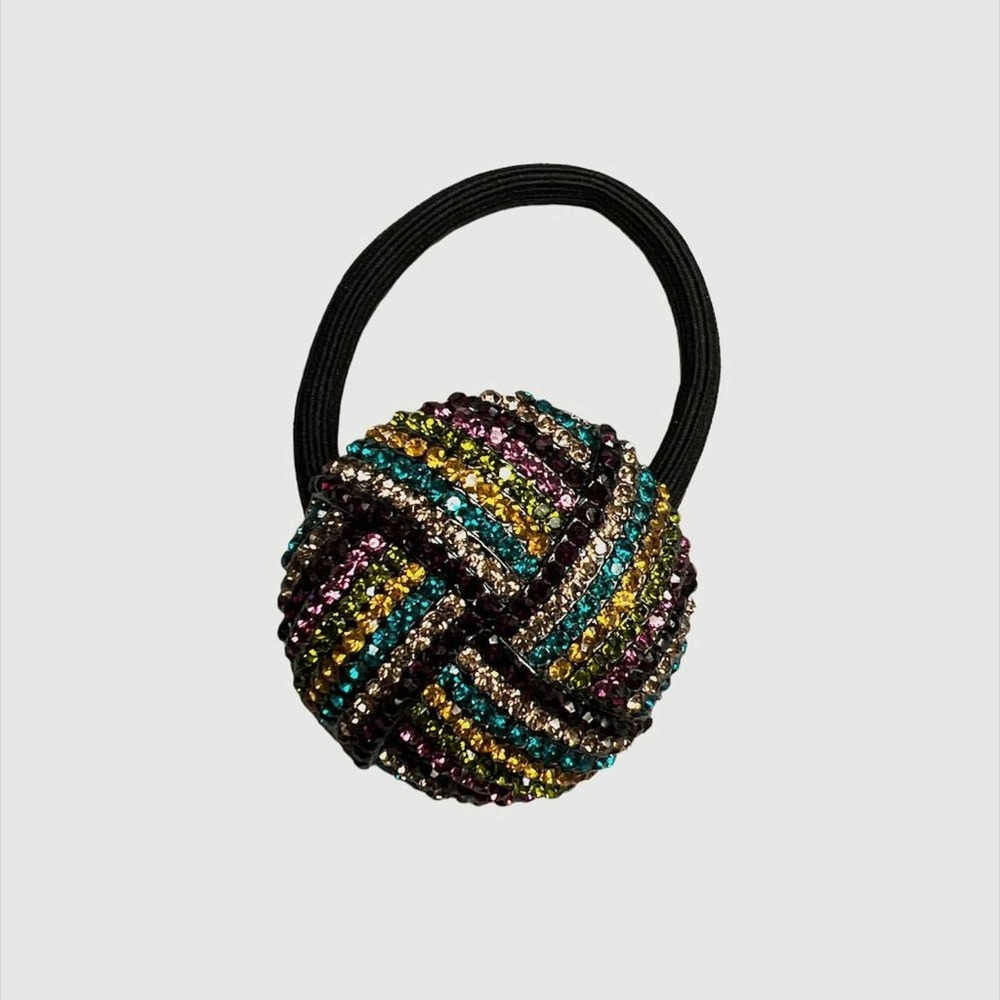 Jeweled Brooch Hair Tie Accessory